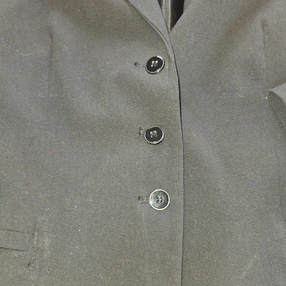 Chaus Black Three Button Notch Lapel Lined‎ Womens Classic Blazer Size 10 - Picture 4 of 11